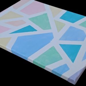 Hand painted abstract rainbow art